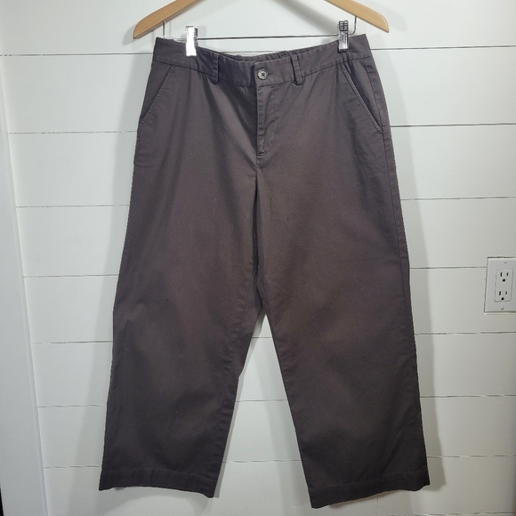EUC Lauren Ralph Lauren Pants Women's sz 8 Brown Wide Leg Capri Pants - Picture 2 of 9